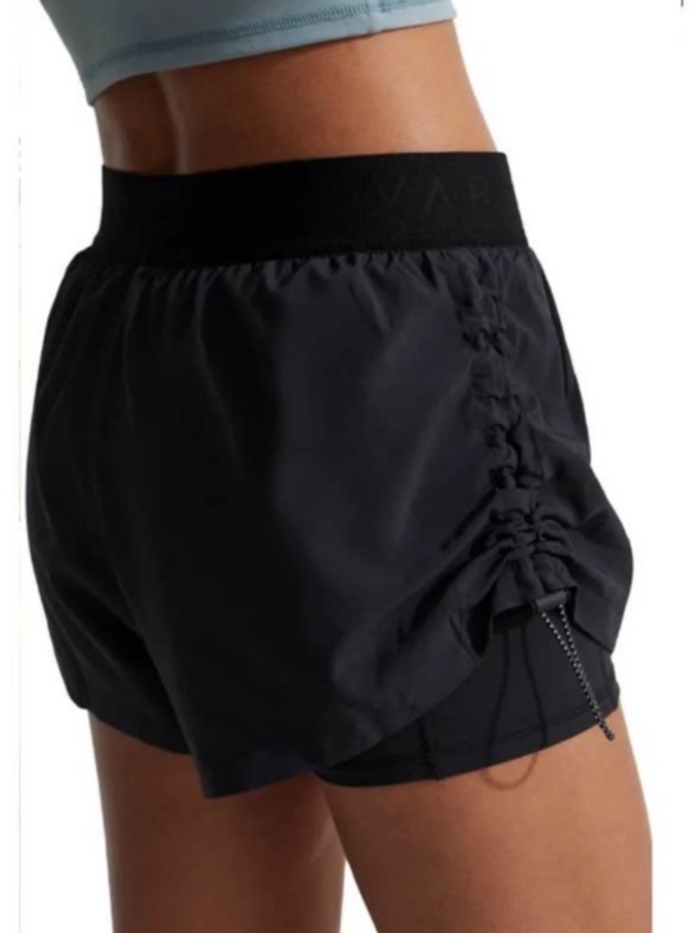 Varley Cinched Sides Leo Athletic Shorts Black NWT Size XL